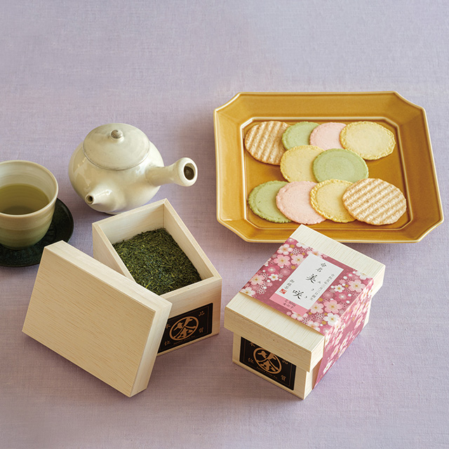 名入れ日本茶1箱(茶箱入)＆志ま秀 海老菓子詰合せ サブ画像1