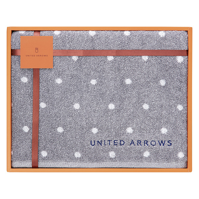 UNITED ARROWS スモールドットバスタオル グレー