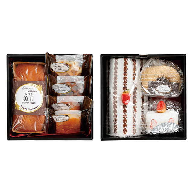 ガトー・デリシュー 焼菓子5個&ケーキタオル3枚セット