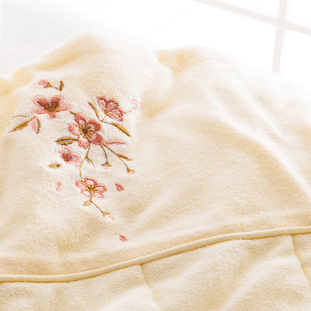 木箱入り さくら刺繍パイル肌ふとん2枚セット メイン画像