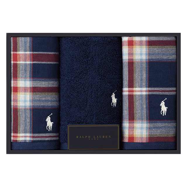 RalphLauren タオル3枚セット ネイビー