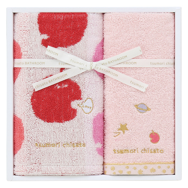 tsumori chisato BATHROOM ハッピーりんごまん タオル2枚セット レッド