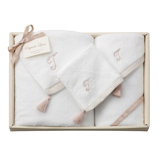 Organic Luxe アルファベット入りタオル3枚セット T【2018年秋冬号掲載】