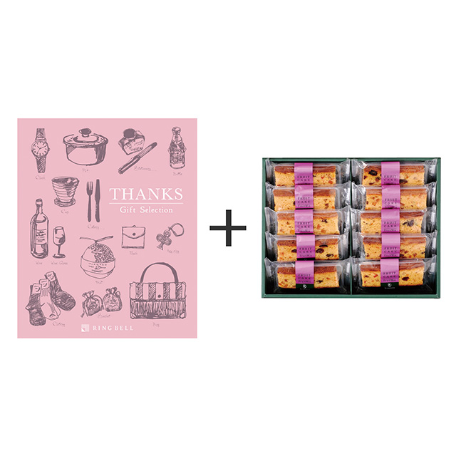 日本橋 千疋屋総本店 フルーツケーキ+カタログ式ギフト サンクス ホイップピンク メイン画像