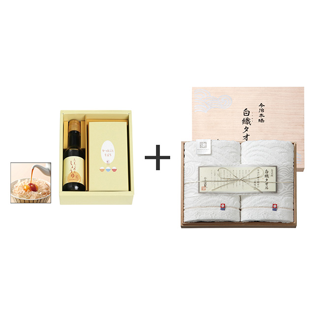 ちきり清水商店 ちきり清水商店 たまごめしトッピングセット+今治謹製 白織タオル フェイスタオル2枚セット