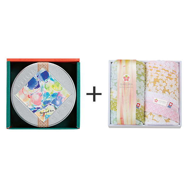 LUPICIA ルピシア ゼクシィオリジナルティー+しまなみ 匠の彩 白桜 フェイスタオル2枚セット