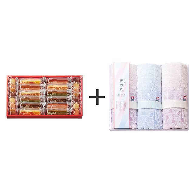 ひととえ キュートセレクション+しまなみ匠の彩 花つぼみフェイスタオル3枚セット メイン画像