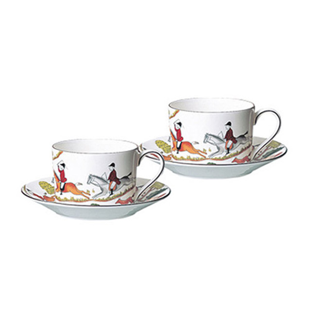 WEDGWOOD ハンティング シーン ペアティーカップ&ソーサー