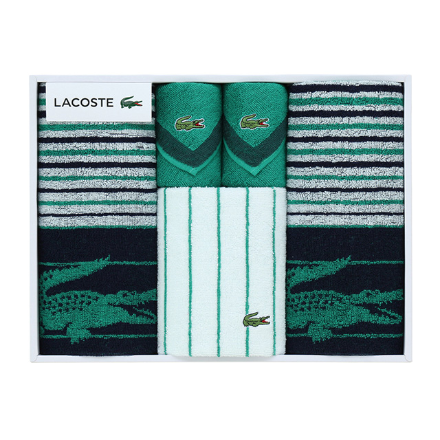 LACOSTE タオル5枚セット ダークブルー