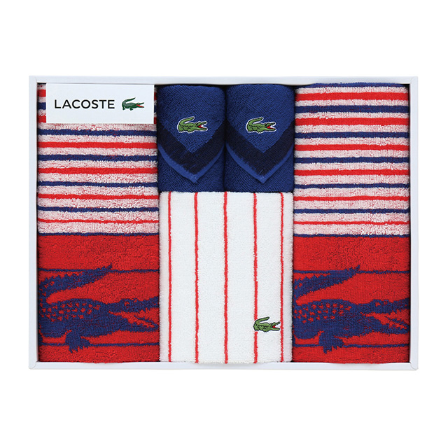 LACOSTE タオル5枚セット レッド