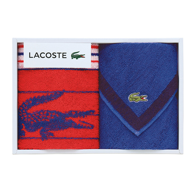 LACOSTE ゲストタオル2枚セット レッド