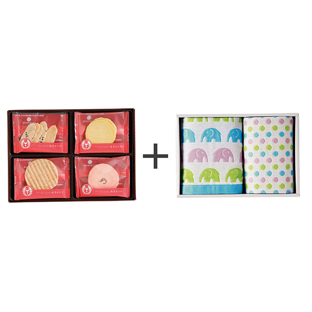 志ま秀 海老菓子12袋入+ジャカード織タオル2枚セット メイン画像
