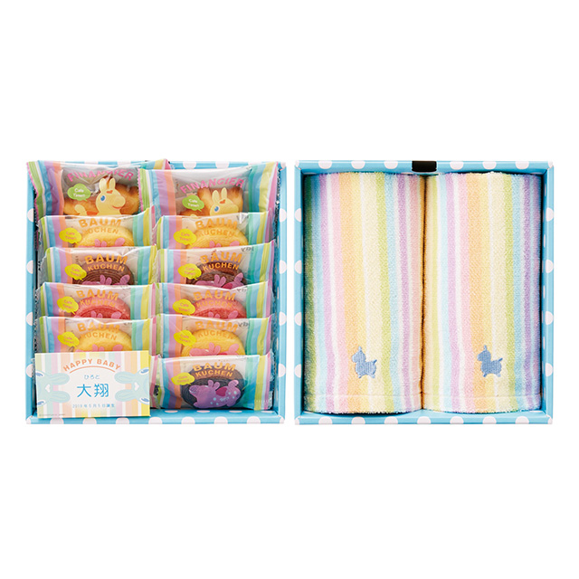 スイーツ&タオル詰合せBOX C ブルー メイン画像
