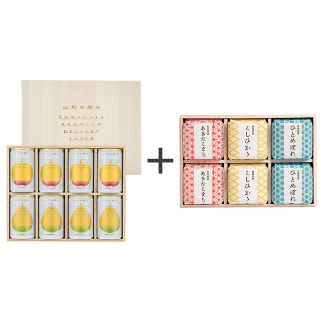 山形の極み プレミアムデザートジュース8本入+寿々の蔵-SUZUNOKURA- キューブ米6個入(木箱入) メイン画像