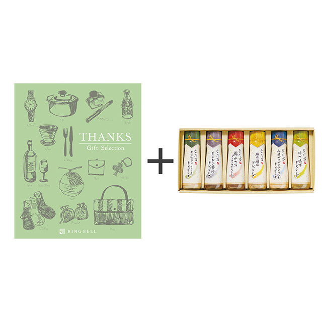 カタログ式ギフト サンクス オリーブグリーン+なだ万 ドレッシングセット メイン画像