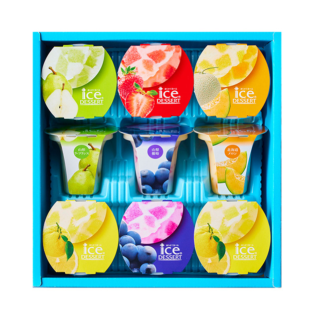 凍らせて食べるアイスデザート 国産フルーツ入り9個入 メイン画像