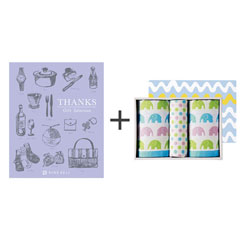 カタログ式ギフト サンクス ミルクパープル＋ジャカード織タオル3枚セット