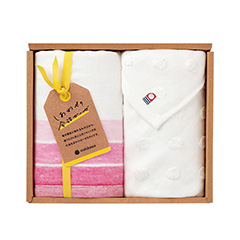 ゼクシィ内祝い プリマ ロゼッタ ユージングバイ リバティ ファブリックス フェイスタオル2枚セット ピンク グリーンの内祝い 出産 結婚祝いのお返し 内祝い