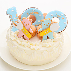 Daisy 100日祝い お食い初めケーキ6号18cm(ブルー)