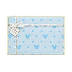 ディズニー[Disney] ミッキードットガーゼバスタオル ブルー