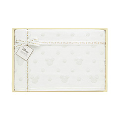 ディズニー[Disney] ミッキードットガーゼバスタオル ホワイト