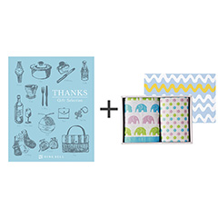 カタログ式ギフト サンクス ペールブルー＋ジャカード織タオル2枚セット