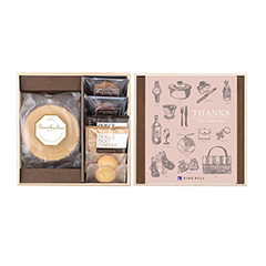 木箱入りスイーツ＆カタログ式ギフト サンクスクラシックローズ セット(2段)