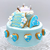  Daisy ハーフバースデーケーキ4号12cm(ブルー)